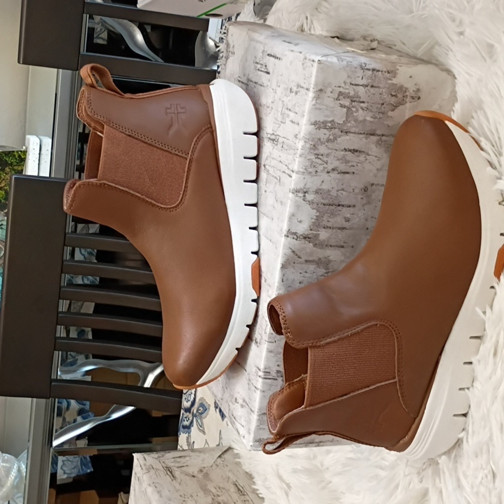 KURU Flex Astra Brown Leather Ankle Boots with Plantar Fascitis Arch Support 8.5